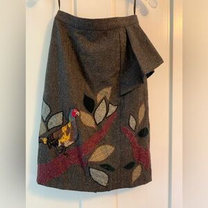 Anthropologie Floreat Wool Bird Skirt size 0